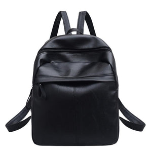 Women Simpel Solid Backpacks for Teen Girls Shoulder Bag Female Zipper School Rucksack Preppy Style Mochila Brand Fashion