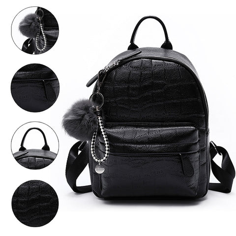 Mini Backpacks Women PU Leather Cute Small Backpack Female White Back Pack Black Backpacks for Teen Girls Fashion Bagpack Woman