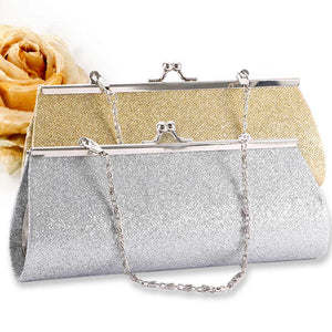 Woman Evening bag Shiny Glitter Clutch Purse Bag Evening Party Wedding Bridal Banquet Chain Handbag Shoulder Bag
