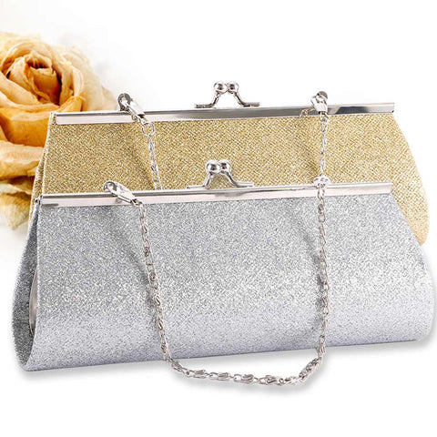 Woman Evening bag Shiny Glitter Clutch Purse Bag Evening Party Wedding Bridal Banquet Chain Handbag Shoulder Bag