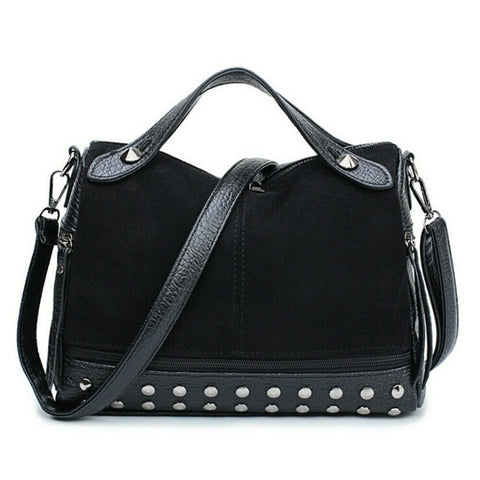Women's large-capacity shoulder bag fashion travel rivet matte tote bag Messenger bag handbag