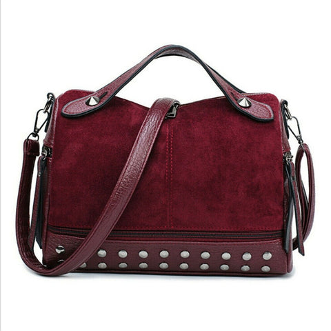Women's large-capacity shoulder bag fashion travel rivet matte tote bag Messenger bag handbag