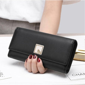 Brand New Women Wallets PU Leather Purse Long Phone Wallet Leaves Pouch Handbag For Women Coin Purse Card Holders Clutch