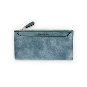 Women's Wallet High Capacity Card Holder Leather PU Bifold Ladies Solid Slim Wallets Women Zipper Long Style Clutch Purse Female