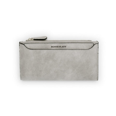 Women's Wallet High Capacity Card Holder Leather PU Bifold Ladies Solid Slim Wallets Women Zipper Long Style Clutch Purse Female
