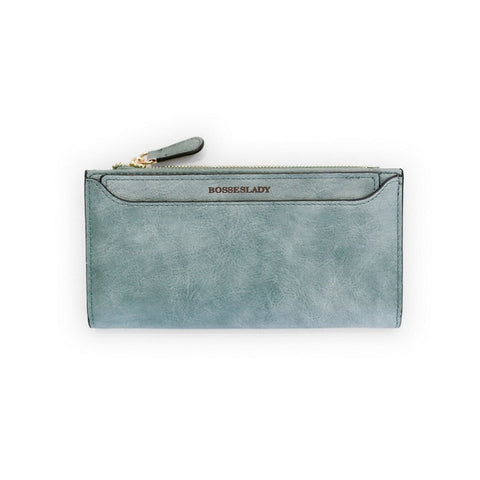 Women's Wallet High Capacity Card Holder Leather PU Bifold Ladies Solid Slim Wallets Women Zipper Long Style Clutch Purse Female