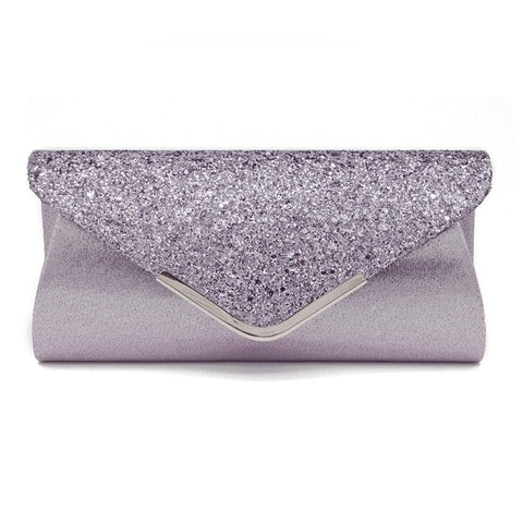 NoEnName 2019 Women's Glitter Shimmer Envelope Ladies Sequins Evening Party Prom Smart Jane Clutch Bag  Handbag