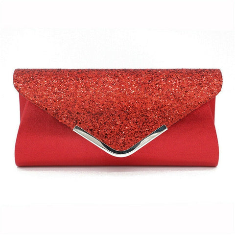 NoEnName 2019 Women's Glitter Shimmer Envelope Ladies Sequins Evening Party Prom Smart Jane Clutch Bag  Handbag