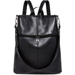 Stylish Travel Women Backpack Fashion PU Leather Zipper Lady Schoolbag Anti Theft Camping Casual Tote Soft