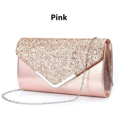 Women Clutch Wallet Party Bag Envelope Bridal Wedding Everning Handbags Lustrous Party Handbag Shiny Shoulder Bag
