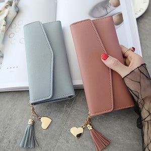 Fashion Womens Wallets Simple Zipper Purses Black White Gray Red Long Section Clutch Wallet Soft PU Leather Money Bag