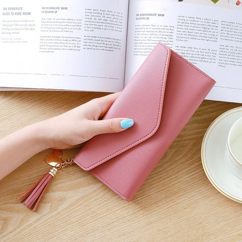 Fashion Womens Wallets Simple Zipper Purses Black White Gray Red Long Section Clutch Wallet Soft PU Leather Money Bag