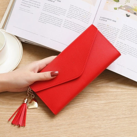 Fashion Womens Wallets Simple Zipper Purses Black White Gray Red Long Section Clutch Wallet Soft PU Leather Money Bag