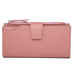 New Fashion Women Wallet Soft PU Leather Zipper Wallet Long Women's Clutch Wallet Female Designer Coin Card Purse Black