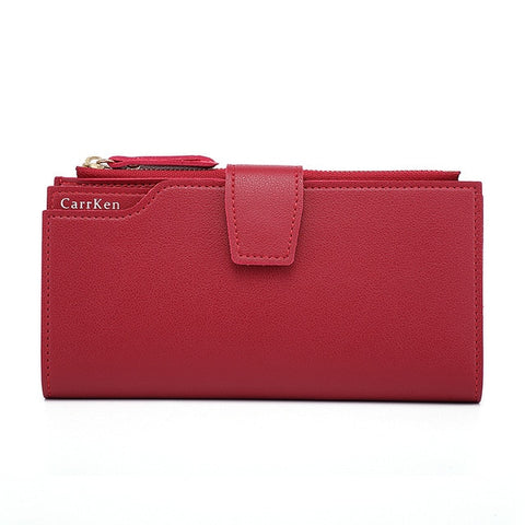 New Fashion Women Wallet Soft PU Leather Zipper Wallet Long Women's Clutch Wallet Female Designer Coin Card Purse Black