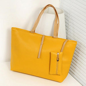 Women's Shoulder Female Bag Korean Fashion PU All-Matched Big Hand Bags Casual Tote Handbag Elegant Ladies Simple Handbags New