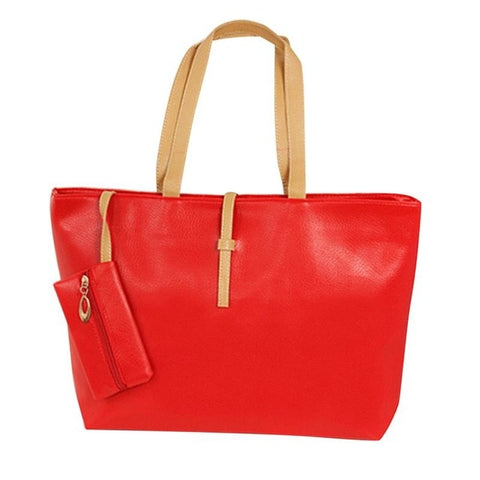 Women's Shoulder Female Bag Korean Fashion PU All-Matched Big Hand Bags Casual Tote Handbag Elegant Ladies Simple Handbags New