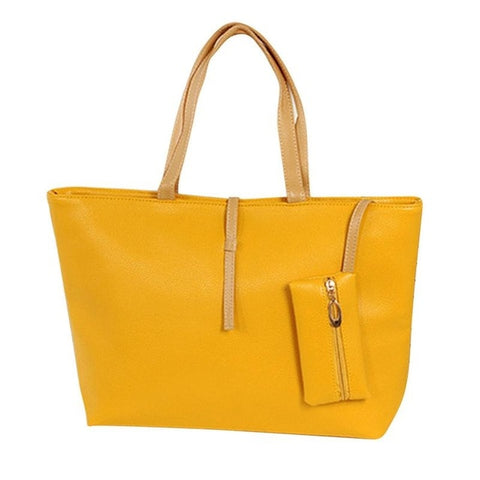 Women's Shoulder Female Bag Korean Fashion PU All-Matched Big Hand Bags Casual Tote Handbag Elegant Ladies Simple Handbags New