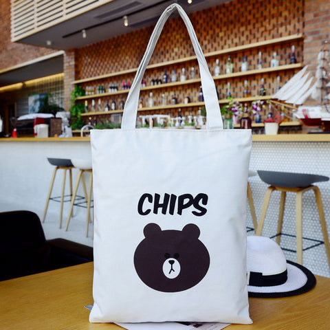 Casual Canvas Tote Handbag Women Cartoon Cat Shoulder Bag Female Summer Beach Bag Shoulder Bag Lady BB469
