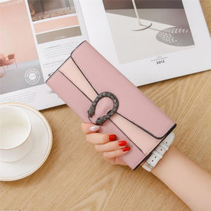 Fashion Buckle Wallet Women's Purse Wallet Card Holder Female Clutch Long Purse Multi-card Luxury Designer Lady Coin Purses