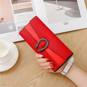 Fashion Buckle Wallet Women's Purse Wallet Card Holder Female Clutch Long Purse Multi-card Luxury Designer Lady Coin Purses