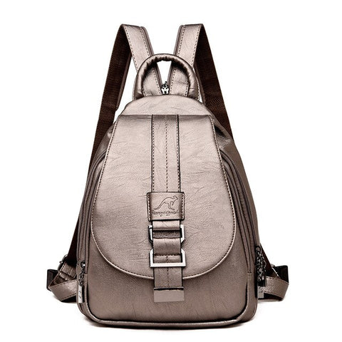 Women Backpack Multifuction Female Backpack Casual School Bag for Teenager Girls High Quality Leather Shoulder Bag for Lady