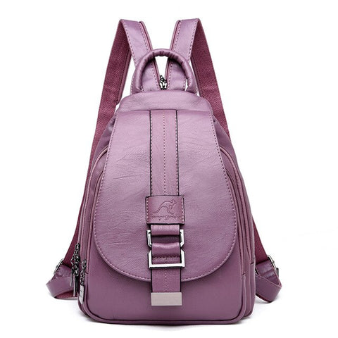 Women Backpack Multifuction Female Backpack Casual School Bag for Teenager Girls High Quality Leather Shoulder Bag for Lady