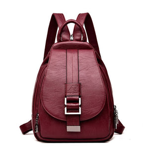 Women Backpack Multifuction Female Backpack Casual School Bag for Teenager Girls High Quality Leather Shoulder Bag for Lady