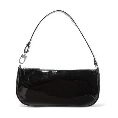 Jollque Small Shoulder Bags for Women Crocodile Leather Baguette Bag Designer Brand Black Womens Handbags Purse Clutch