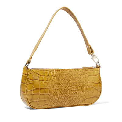 Jollque Small Shoulder Bags for Women Crocodile Leather Baguette Bag Designer Brand Black Womens Handbags Purse Clutch