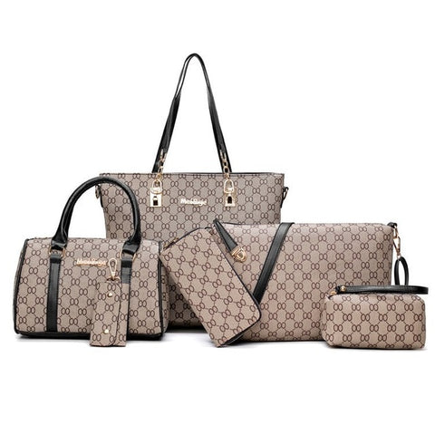 New Style European And American-Style Fashionable Handbag Shoulder Bag Different Size Bags Six Pieces Set Cross-Border