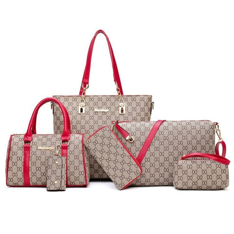 New Style European And American-Style Fashionable Handbag Shoulder Bag Different Size Bags Six Pieces Set Cross-Border