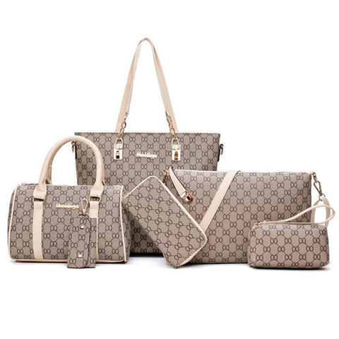 New Style European And American-Style Fashionable Handbag Shoulder Bag Different Size Bags Six Pieces Set Cross-Border