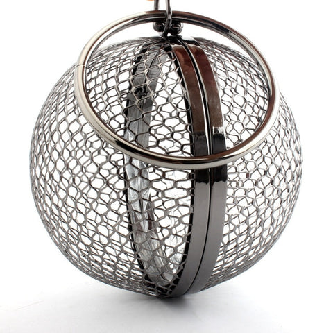 Evening Ladies Luxury Wedding Party Bags Hollow Metal Ball women shoulder bag gold Cages Women Round Clutch bag Crossbody Purse