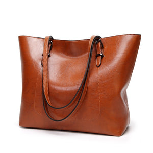 Women Shoulder Bag Fashion Women Handbags Oil Wax Leather Large Capacity Tote Bag Casual Leather women Messenger bag 2019 C835