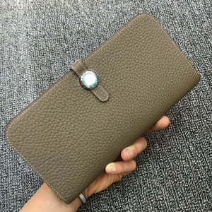 High Quality Long Women Wallets Genuine Leather Ladies Wallets Brand Standard Wallets Female Holder Girl Gift Solid Coin Purses