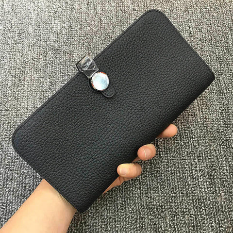 High Quality Long Women Wallets Genuine Leather Ladies Wallets Brand Standard Wallets Female Holder Girl Gift Solid Coin Purses