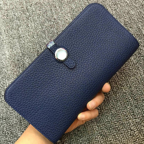 High Quality Long Women Wallets Genuine Leather Ladies Wallets Brand Standard Wallets Female Holder Girl Gift Solid Coin Purses