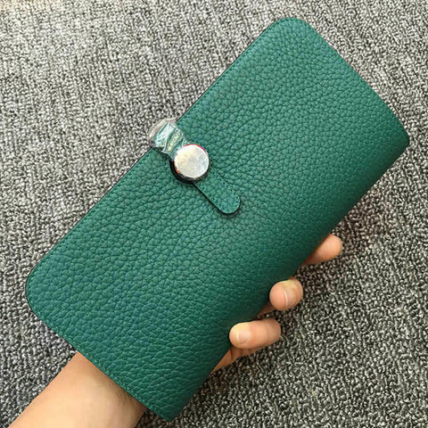 High Quality Long Women Wallets Genuine Leather Ladies Wallets Brand Standard Wallets Female Holder Girl Gift Solid Coin Purses