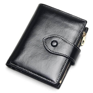 New ladies leather short multi-card coin purse Korean version of the cute multi-function leather two-fold wallet