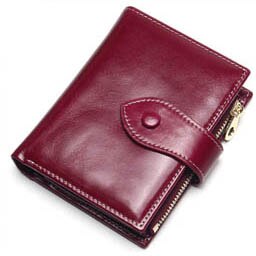 New ladies leather short multi-card coin purse Korean version of the cute multi-function leather two-fold wallet