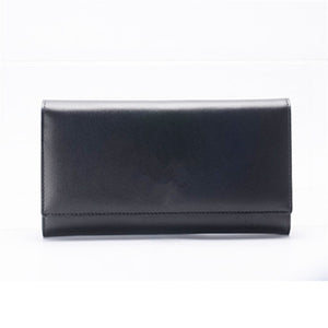 Genuine leather cow skin women long purse solid wallet money clip