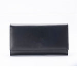 Genuine leather cow skin women long purse solid wallet money clip
