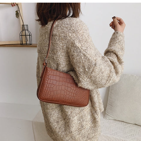 Messenger Handbags Retro Alligator Pattern Women shoulder bags Flap New PU Leather Casual Solid crossbody bags for women