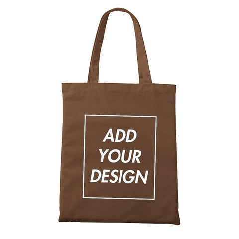 Custom Tote Bag Shopping Add Your Text Print Original Design White Zipper Unisex Fashion Travel Canvas Bags