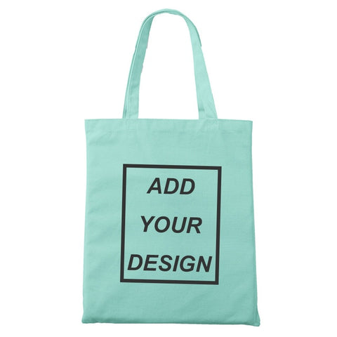 Custom Tote Bag Shopping Add Your Text Print Original Design White Zipper Unisex Fashion Travel Canvas Bags