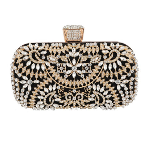 Diamond Evening Clutch Bag For Women Wedding Golden Clutch Purse Chain Shoulder Bag Small Party Handbag With Metal Handle ZD1397