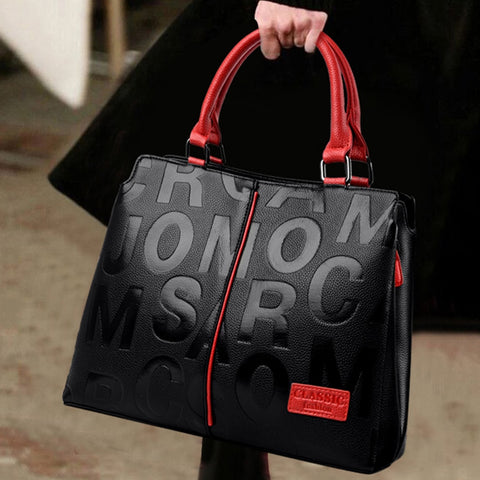 Ladies Quality Leather Letter Shoulder Bags for Women 2024 Luxury Handbags Women Bags Designer Fashion Large Capacity Tote Bag