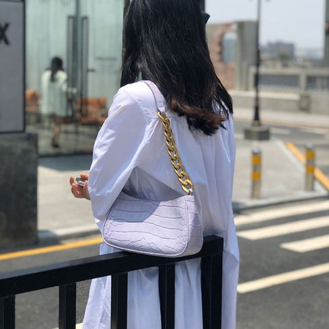 Messenger Handbags Retro Alligator Pattern Women shoulder bags Flap New PU Leather Casual Solid crossbody bags for women