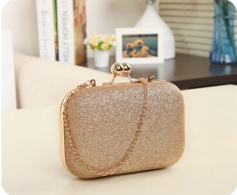 Large Size Women Handbag Evening Bags For Party New Women Chain Shoulder Bag Ladies Fashion Gold Clutch Box Bag  Women Messenger